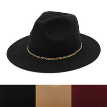 Load image into Gallery viewer, Premium 3" Wide Brim Solid Color Felt Fedora Panama Hat