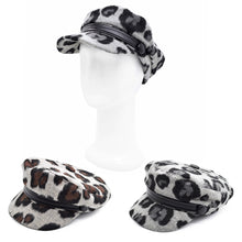 Load image into Gallery viewer, Women's Leopard Print Newsboy Cap Visor Gatsby Cabbie Hat