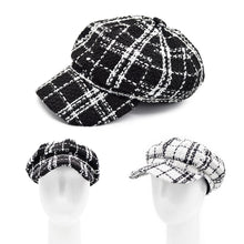 Load image into Gallery viewer, Women's Classic Retro Plaid Newsboy Cap Visor Gatsby Cabbie Hat