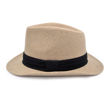 Load image into Gallery viewer, Unisex Classic Solid Color Wide Brim Felt Fedora Hat w- Black Band - Diff Colors