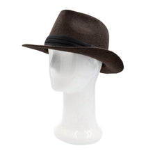 Load image into Gallery viewer, Unisex Classic Solid Color Wide Brim Felt Fedora Hat w- Black Band - Diff Colors