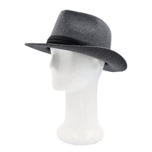 Load image into Gallery viewer, Unisex Classic Solid Color Wide Brim Felt Fedora Hat w- Black Band - Diff Colors