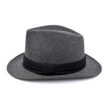 Load image into Gallery viewer, Unisex Classic Solid Color Wide Brim Felt Fedora Hat w- Black Band - Diff Colors