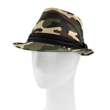 Load image into Gallery viewer, Premium Camouflage Black Band Fedora Hat