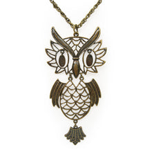 Load image into Gallery viewer, Bronze Tone Long Fashion Necklace w- Owl Pendant