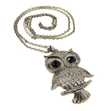 Load image into Gallery viewer, Silver Tone Cute Owl Pendant Long Fashion Necklace
