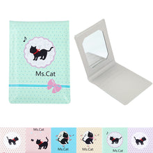 Load image into Gallery viewer, Cute Ms Cat Cushioned Folding Travel Pocket Compact Makeup Mirror Mini Organizer
