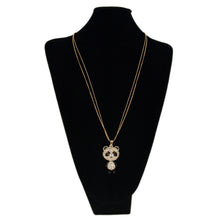 Load image into Gallery viewer, Gold Tone Cute Rhinestone Panda Pendant Long Fashion Necklace