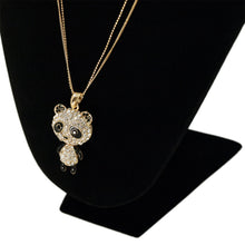 Load image into Gallery viewer, Gold Tone Cute Rhinestone Panda Pendant Long Fashion Necklace