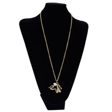 Load image into Gallery viewer, Vintage Bronze Tone Paris Eiffel Tower Girl & Love Charm Pendant Long Necklace