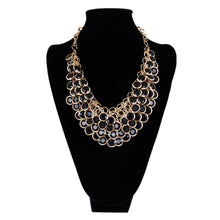 Load image into Gallery viewer, Elegant Gold Tone Resin Pendant Fashion Bib Statement Necklace