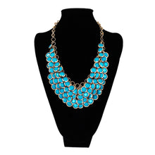 Load image into Gallery viewer, Elegant Gold Tone Resin Pendant Fashion Bib Statement Necklace