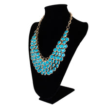 Load image into Gallery viewer, Elegant Gold Tone Resin Pendant Fashion Bib Statement Necklace