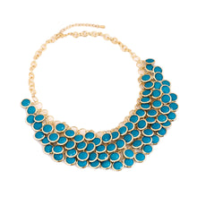 Load image into Gallery viewer, Elegant Gold Tone Resin Pendant Fashion Bib Statement Necklace