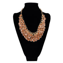 Load image into Gallery viewer, Elegant Gold Tone Resin Pendant Fashion Bib Statement Necklace