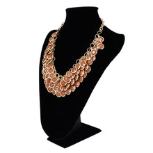Load image into Gallery viewer, Elegant Gold Tone Resin Pendant Fashion Bib Statement Necklace