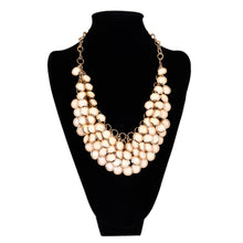 Load image into Gallery viewer, Elegant Gold Tone Resin Pendant Fashion Bib Statement Necklace