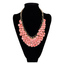 Load image into Gallery viewer, Elegant Gold Tone Resin Pendant Fashion Bib Statement Necklace