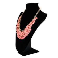 Load image into Gallery viewer, Elegant Gold Tone Resin Pendant Fashion Bib Statement Necklace