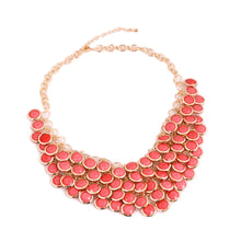 Load image into Gallery viewer, Elegant Gold Tone Resin Pendant Fashion Bib Statement Necklace