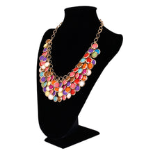 Load image into Gallery viewer, Elegant Gold Tone Resin Pendant Fashion Bib Statement Necklace