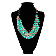 Load image into Gallery viewer, Elegant Gold Tone Resin Pendant Fashion Bib Statement Necklace
