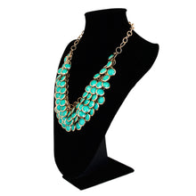 Load image into Gallery viewer, Elegant Gold Tone Resin Pendant Fashion Bib Statement Necklace