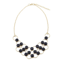 Load image into Gallery viewer, Elegant Gold Tone Resin Pearl Pendant Bib Statement Fashion Necklace