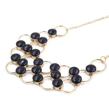 Load image into Gallery viewer, Elegant Gold Tone Resin Pearl Pendant Bib Statement Fashion Necklace