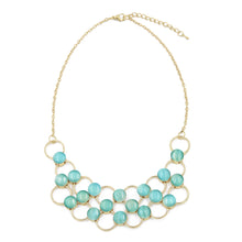 Load image into Gallery viewer, Elegant Gold Tone Resin Pearl Pendant Bib Statement Fashion Necklace