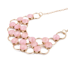 Load image into Gallery viewer, Elegant Gold Tone Resin Pearl Pendant Bib Statement Fashion Necklace