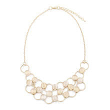 Load image into Gallery viewer, Elegant Gold Tone Resin Pearl Pendant Bib Statement Fashion Necklace