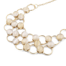 Load image into Gallery viewer, Elegant Gold Tone Resin Pearl Pendant Bib Statement Fashion Necklace