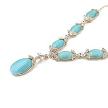 Load image into Gallery viewer, Elegant Gold Tone Crystal &amp; Oval Resin Pearl Fashion Necklace
