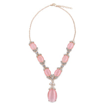 Load image into Gallery viewer, Elegant Gold Tone Crystal & Oval Resin Pearl Fashion Necklace