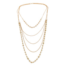 Load image into Gallery viewer, Elegant Gold Tone Beaded Long Multi Row Layered Fashion Necklace