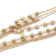 Load image into Gallery viewer, Elegant Gold Tone Beaded Long Multi Row Layered Fashion Necklace