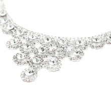 Load image into Gallery viewer, TrendsBlue Premium Silver Tone Clear Rhinestone Crystal Statement Fashion Necklace