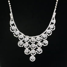 Load image into Gallery viewer, TrendsBlue Premium Silver Tone Clear Rhinestone Crystal Statement Fashion Necklace