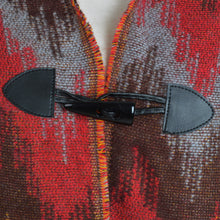 Load image into Gallery viewer, Premium Geometric Aztec Print Toggle Closure Fringe Hooded Poncho Wrap Cape
