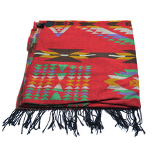 Load image into Gallery viewer, Premium Geometric Aztec Print Toggle Closure Fringe Hooded Poncho Wrap Cape