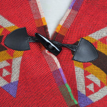 Load image into Gallery viewer, Premium Geometric Aztec Print Toggle Closure Fringe Hooded Poncho Wrap Cape