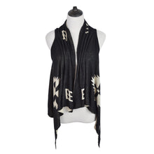 Load image into Gallery viewer, Premium Reversible Geometric Cross Kimono Vest Cardigan Poncho Sweater Top