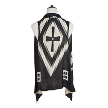Load image into Gallery viewer, Premium Reversible Geometric Cross Kimono Vest Cardigan Poncho Sweater Top
