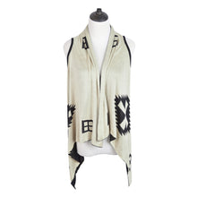 Load image into Gallery viewer, Premium Reversible Geometric Cross Kimono Vest Cardigan Poncho Sweater Top