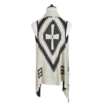 Load image into Gallery viewer, Premium Reversible Geometric Cross Kimono Vest Cardigan Poncho Sweater Top