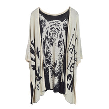 Load image into Gallery viewer, Premium Tiger Print Kimono Cardigan Blouse Poncho Sweater Top w- Buttons