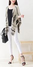 Load image into Gallery viewer, Premium Snowflakes & Reindeer Print Kimono Cardigan Blouse Poncho Sweater Top