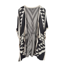 Load image into Gallery viewer, Premium Geometric Diamond Patterned Kimono Cardigan Blouse Poncho Sweater Top