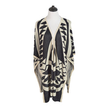 Load image into Gallery viewer, Premium Geometric Diamond Patterned Kimono Cardigan Blouse Poncho Sweater Top